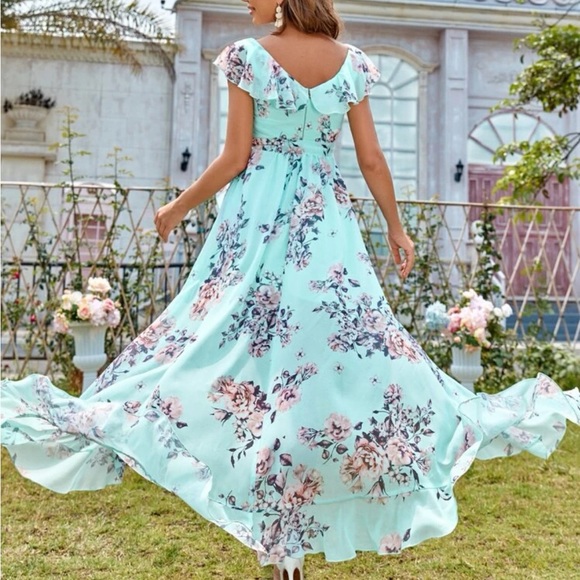 Floral print belted wrap dress - Picture 2 of 5